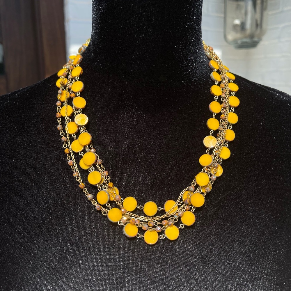 SEASONAL WHISPERS Yellow & Gold Statement Necklace